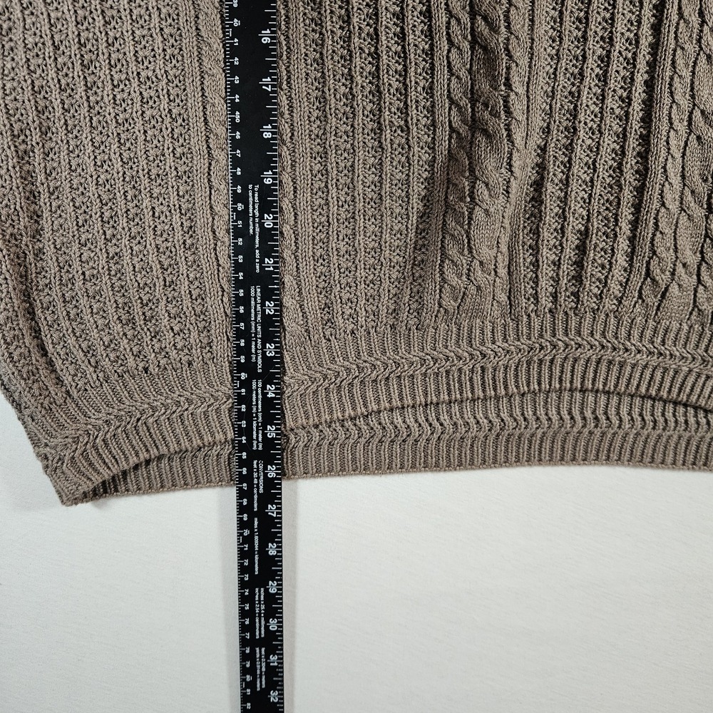 Etchings Sweater Mens Large Cable Knit Fishermans Chunky Knit Vntg Grandpacore - Picture 6 of 7